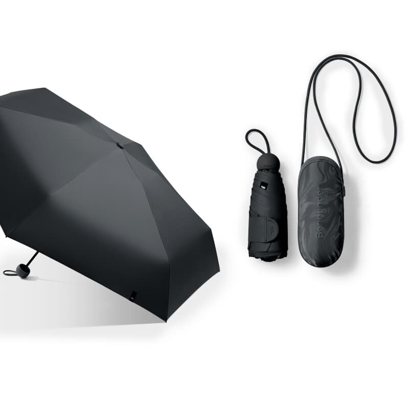 Beneunder BM525, Parapluie gel noir 5 plis, extérieur, coupe-vent, imperméable, Design capsule, Léger trajet/voyage, Noir, F, Cadeau couple, Cadeau parfait